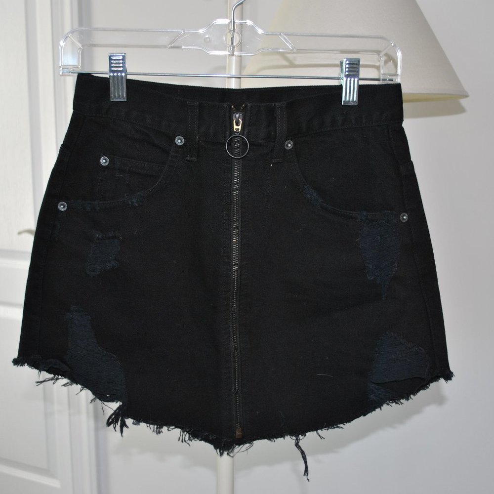 Carmar Black Denim Skirt